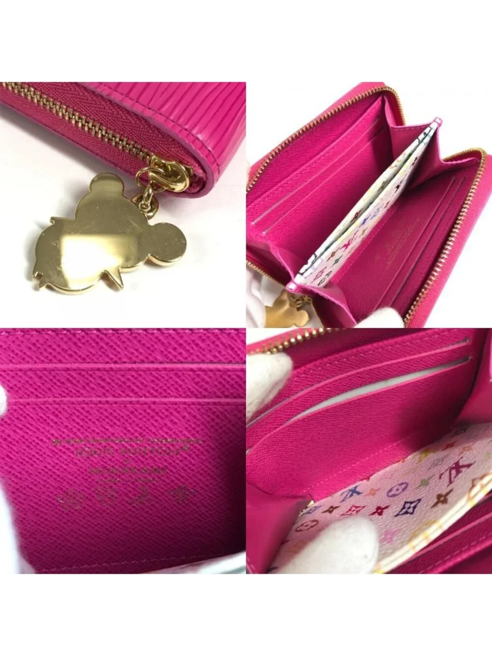 Louis Vuitton Coin Case LV TM Zippy Purse Epi Leather Pink